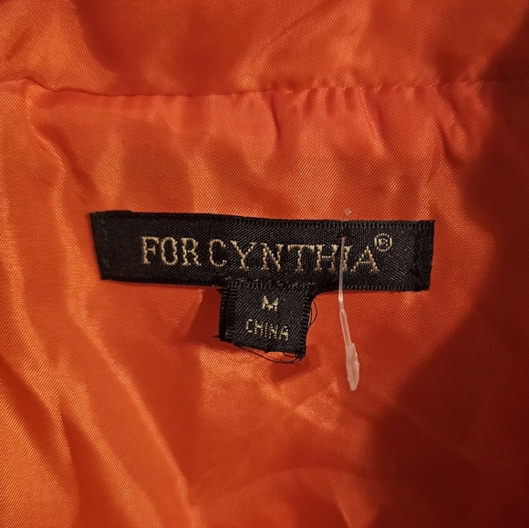 For Cynthia Bright Orange Quilted Vest - Picture 3 of 3